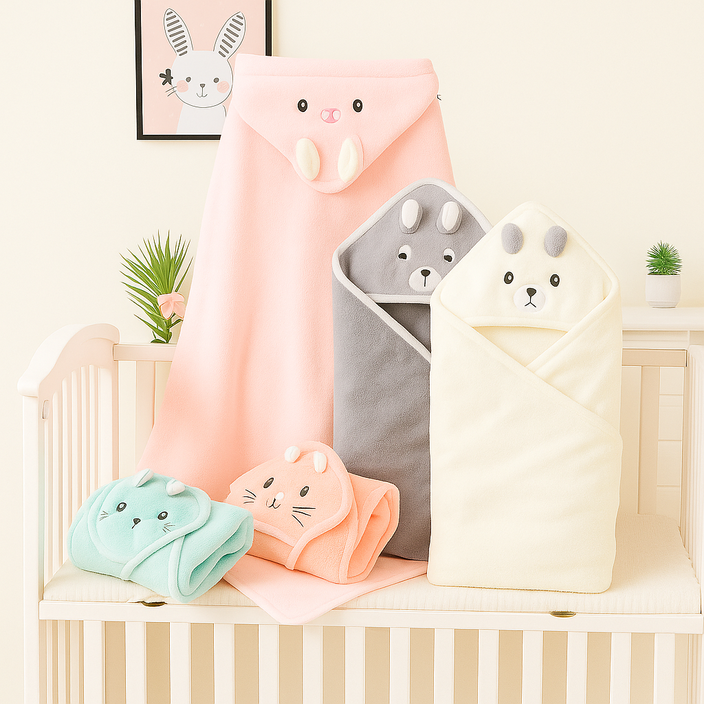 מגבת רחצה מחבקת לתינוקות-לשמירה על חום ונוחות